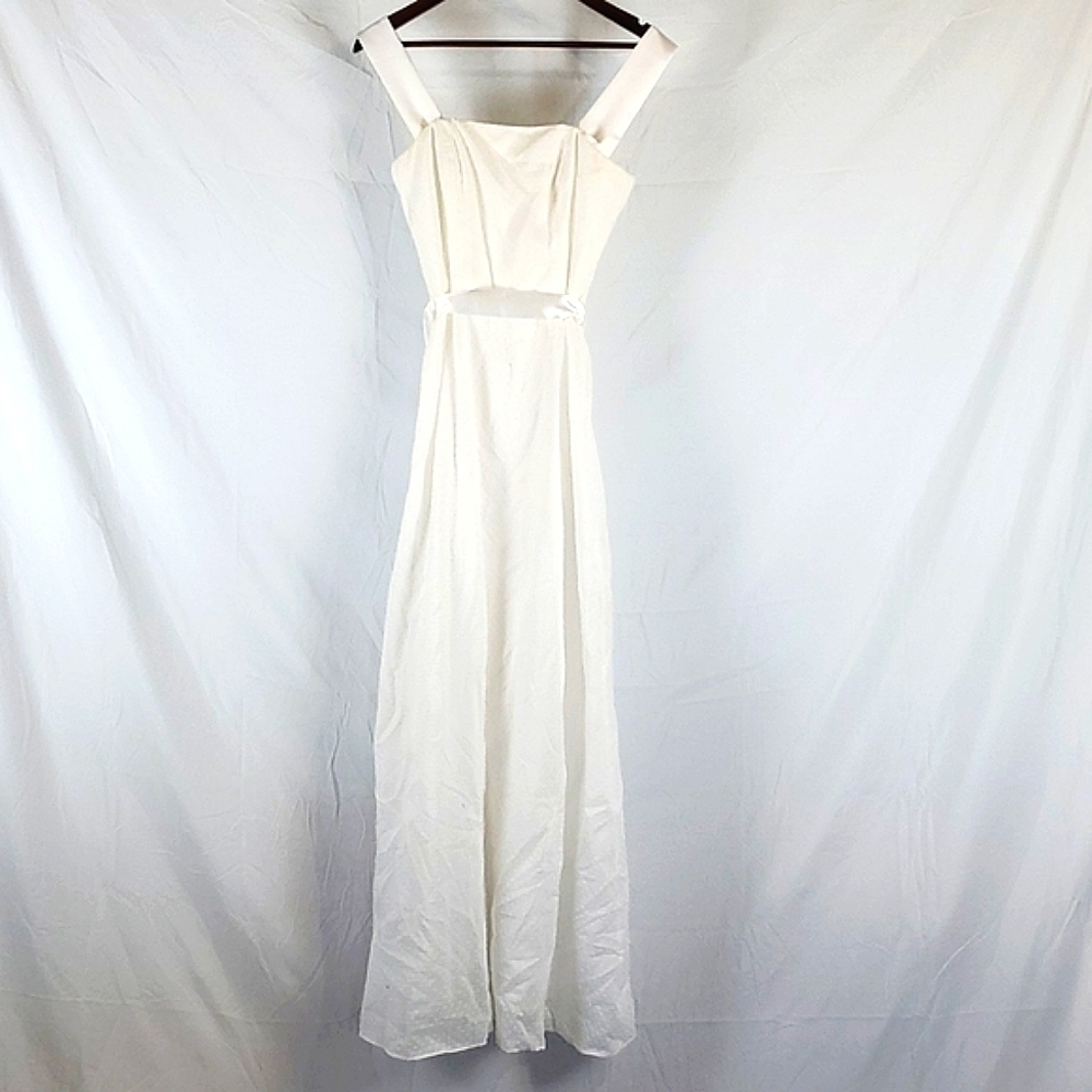 Kathlin Argiro Atelier White‎ Swiss Dot Maxi Dress